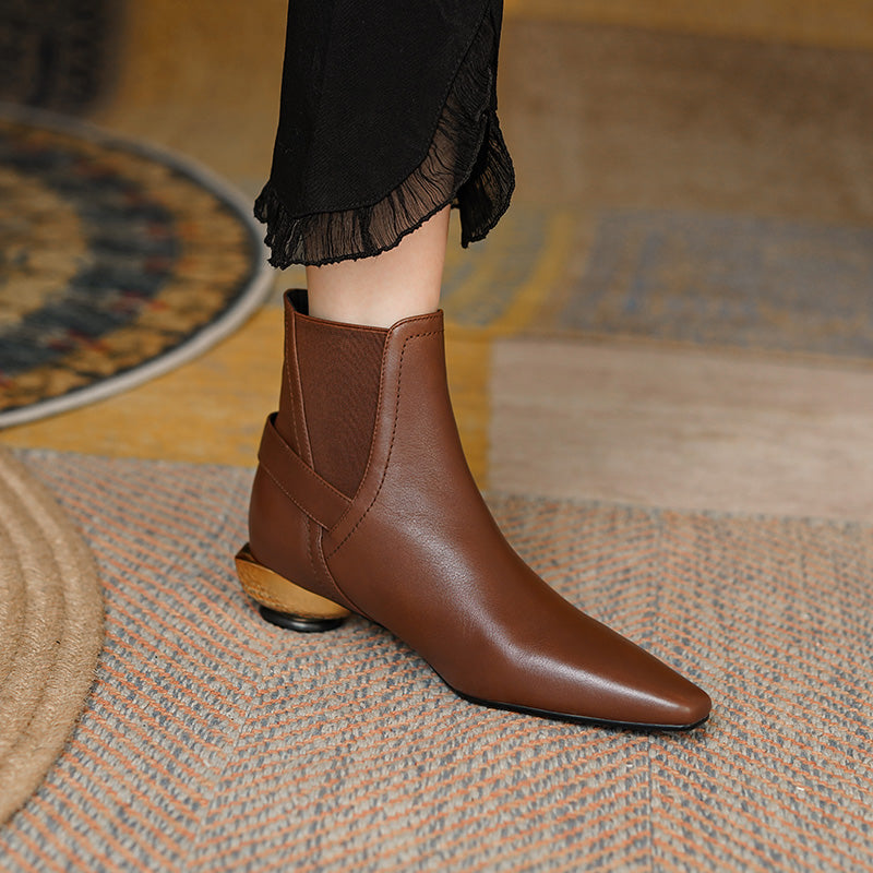 Cambria Handmade Pointy Toe Novelty Ankle Boots