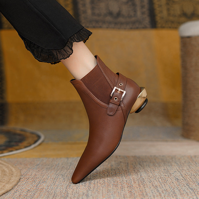 Cambria Handmade Pointy Toe Novelty Ankle Boots