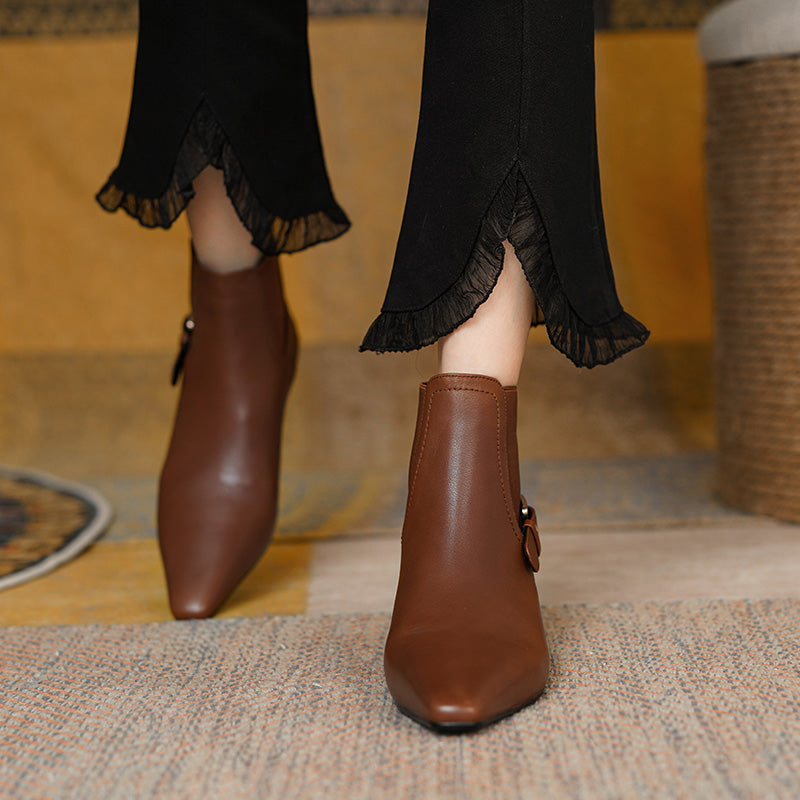 Cambria Handmade Pointy Toe Novelty Ankle Boots