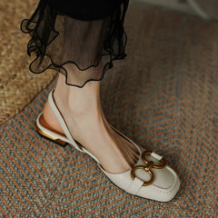 Dania Handmade Slingback Flats with Chain