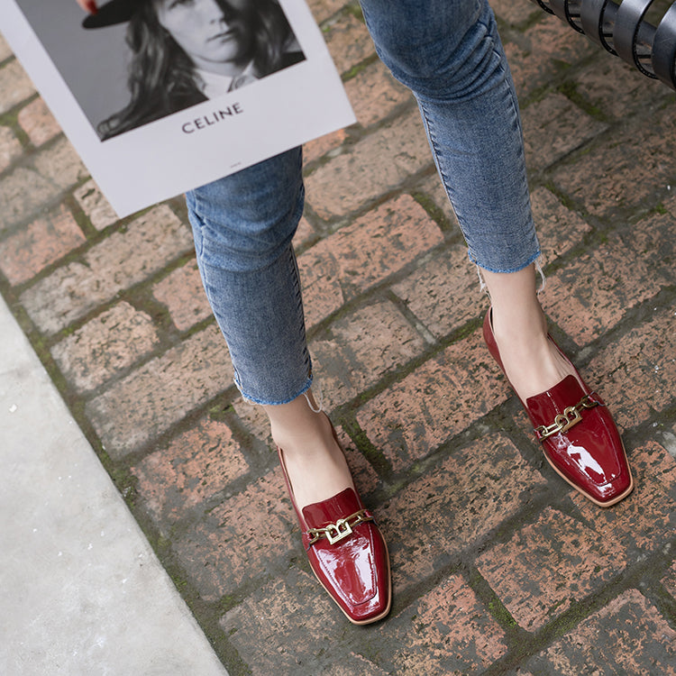 Colbie Heeled Loafers with Metallic Decor