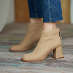 Charli Handmade Genuine Leather Heeled Ankle Boots