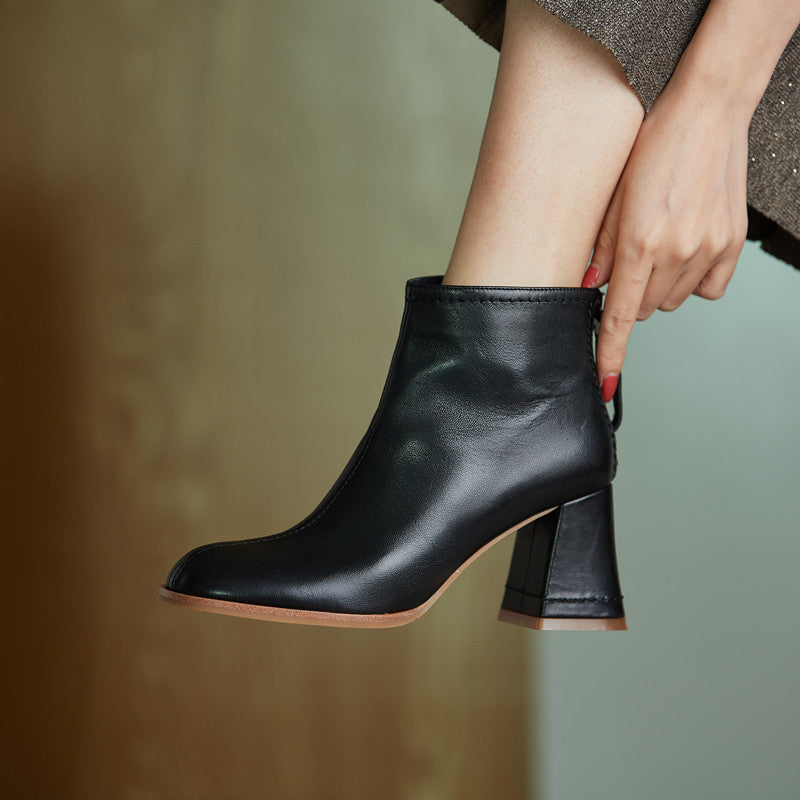 Charli Handmade Genuine Leather Heeled Ankle Boots