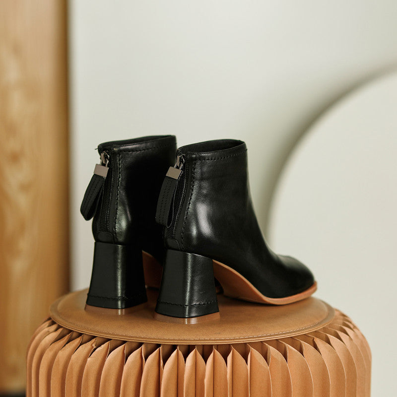 Charli Handmade Genuine Leather Heeled Ankle Boots