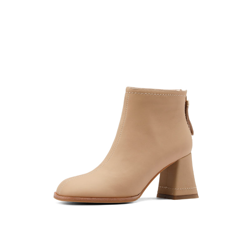 Charli Handmade Genuine Leather Heeled Ankle Boots