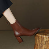 Halle Cognac Boots with Heels