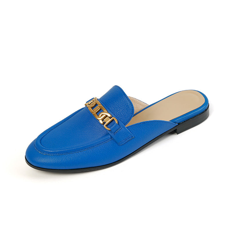 Eleni Royal Blue Flat Mules â zierashop