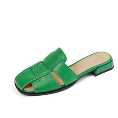 Elia Womens Green Flat Mules