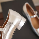 Flor Silver Mary Jane Shoes