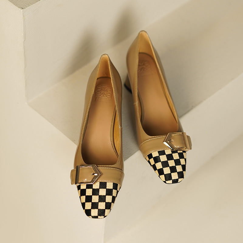 Caitlyn Checkerboard Cap Toe Heels