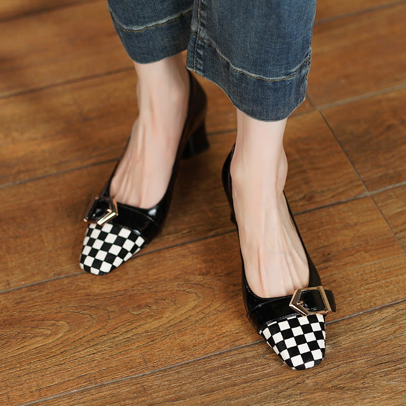 Caitlyn Checkerboard Cap Toe Heels