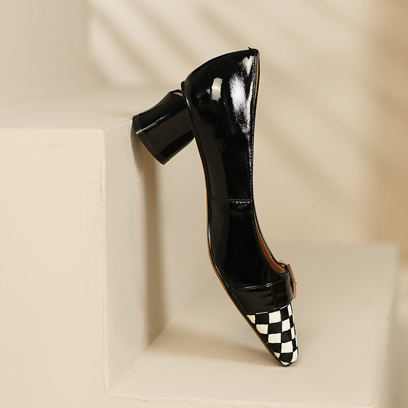 Caitlyn Checkerboard Cap Toe Heels