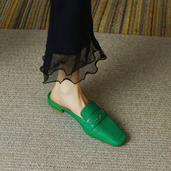 Esme Green Penny Loafer Mules