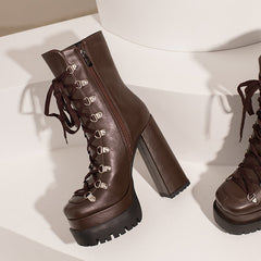 Botas con cordones y plataforma Fay Brown