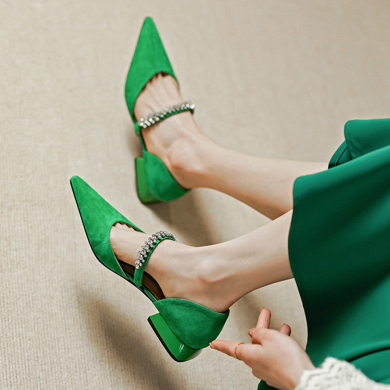 Dalilah Handmade Suede Pointy Toe Flats