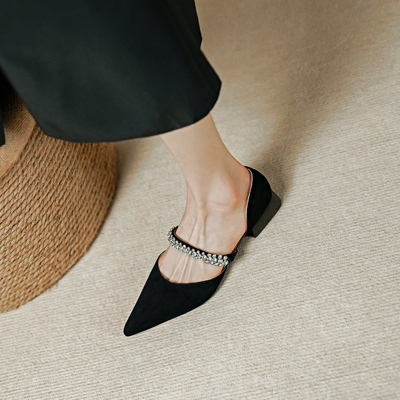 Dalilah Handmade Suede Pointy Toe Flats