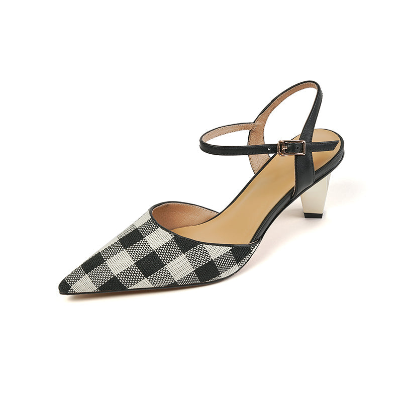 Carley Vintage Plaid Novelty Heels