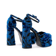 Foster Velvet Blue Platform Heels