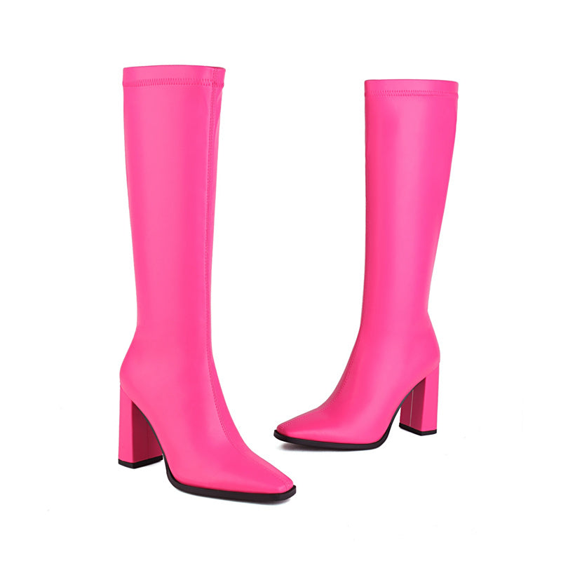 Gala Pink Knee High Boots