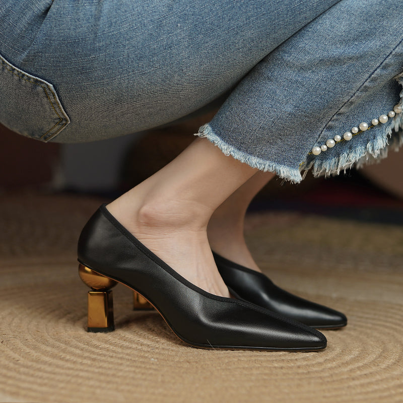 Courtney V Cut Vintage Novelty Heels
